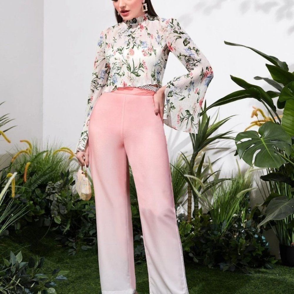 Floral print long sleeved blouses - Picture 3 of 5